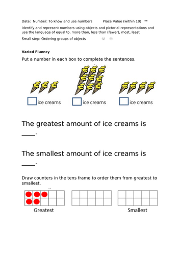 Year 1 Autumn Mastery Maths Block 1 Week 4 Place Value