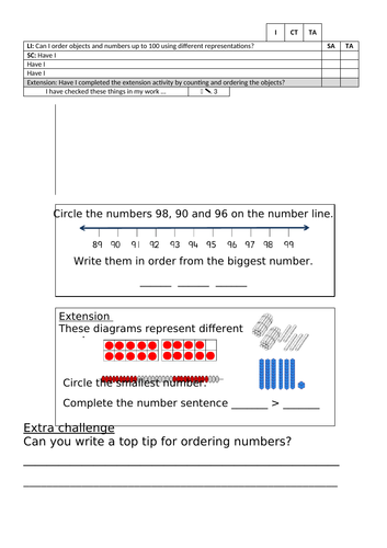 Y2 mastery planning and resources for White Rose Maths Autumn Block 1 Place Value within 100, week 3