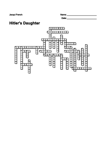 #39 s Daughter Crossword Teaching Resources