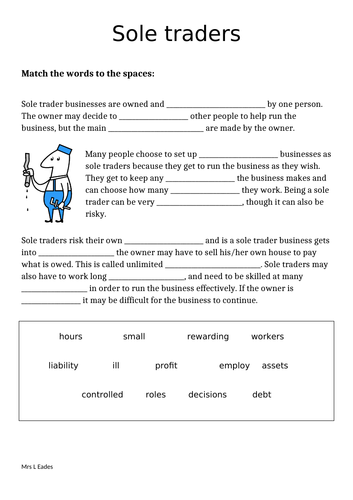 Cambridge Nationals Business & Enterprise Sole Traders and Partnerships