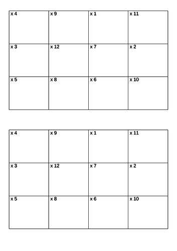 Times table practise grids | Teaching Resources