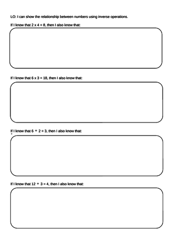 Inverse Operations | Teaching Resources
