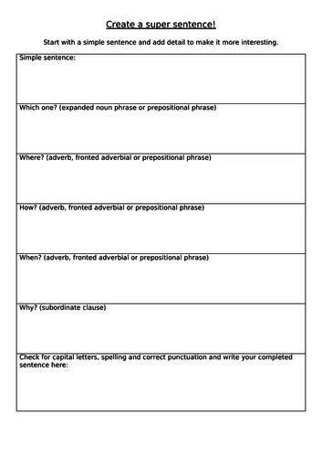 Super Sentence Pack | Teaching Resources