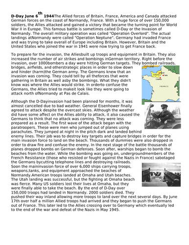 D Day (significance KS3)