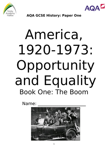 AQA America 1920 - 1973 Revision Book One