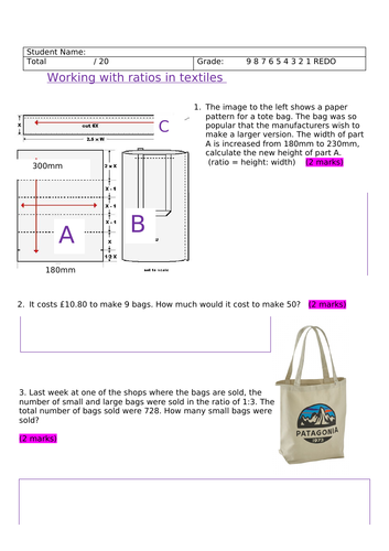 9-1 GCSE Design & Technology - Working with Maths in DT - Ratios