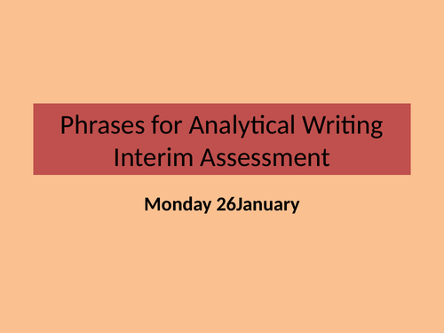 Analytical Writing and Success Criteria