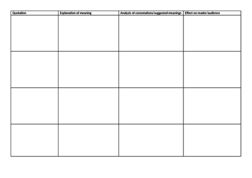 Planning Grid for Analytical Writing