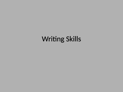 Writing Skills for Key Stage 3