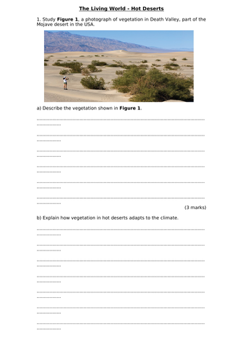 Assessment: Deserts