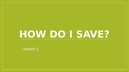 Savings Finance lesson