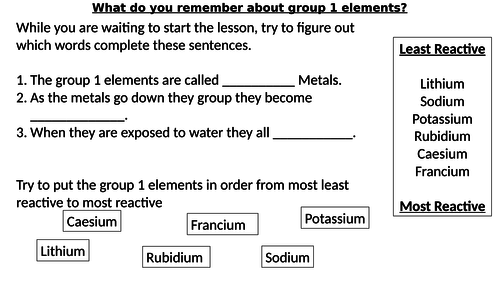 * Full Lesson* Chemistry: Group 7 Elements/Halogens