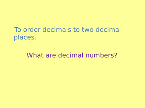 Decimal point numbers PPT