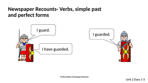 Verb tense, perfect form and role-play (Presentation & Exercises) - Year 3 SPAG