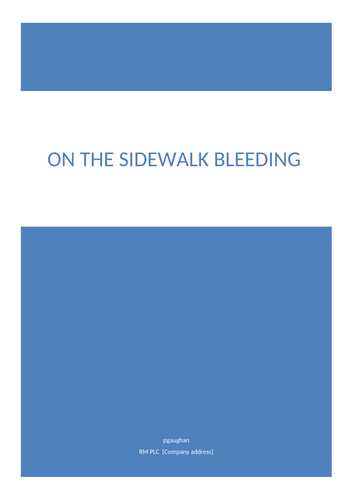National 5 Model Essay On The Sidewalk Bleeding
