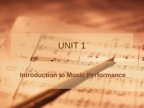 Unit 1 - Introduction to Performance (2)