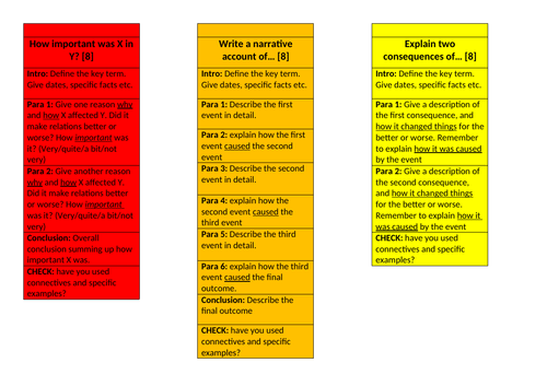 Edexcel GCSE 9-1 History structure strips