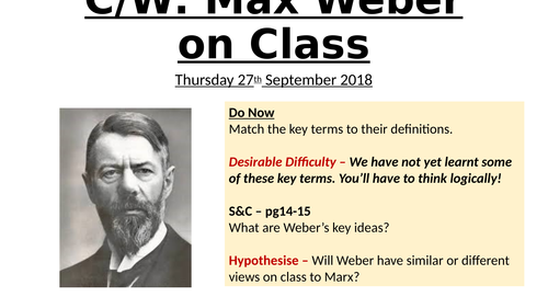 Marx and Weber on Class -AQA Sociology 9-1