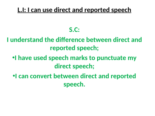 SCOTS Direct and Reported Speech