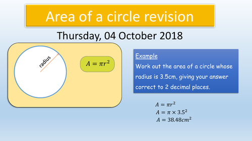 GCSE Maths 9-1: Area & Circumference of a Circle revision (including sectors)