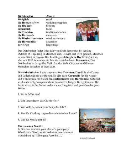 Octoberfest German Reading - Lesung über Oktoberfest