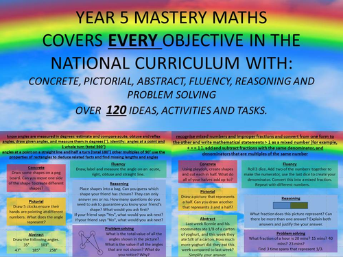 YEAR 5 MASTERY MATHS COVERS EVERY OBJECTIVE