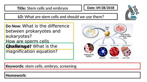 AQA GCSE Biology New Specification - B1 Stem cells and embryos