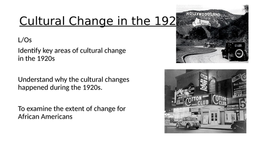 USA Boom Bust and Recovery - Cultural Change 1920s