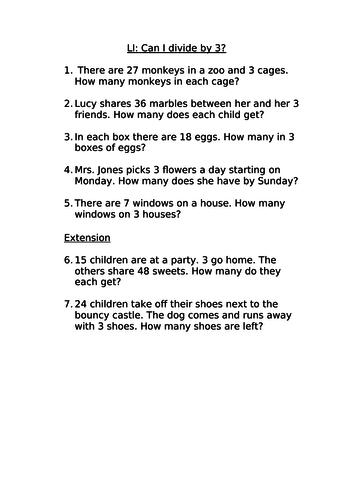 wk1 Multiplication and Division - Y3 WRMaths