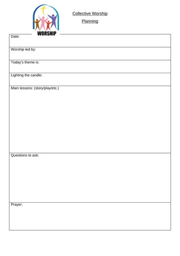 Collective Worship Planning Sheet
