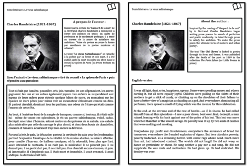 Literary Text- A Level French- Charles Baudelaire- Worksheet
