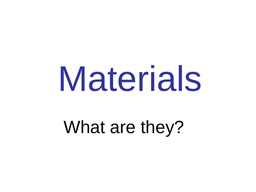 Year 1 Everyday materials