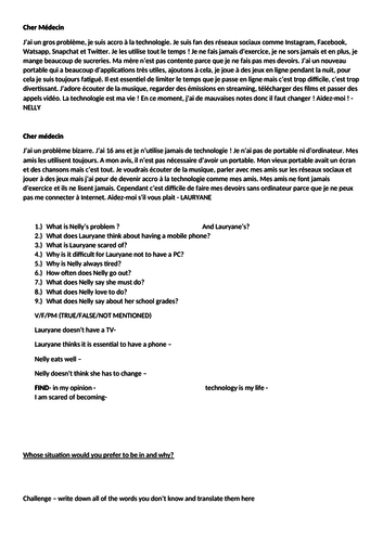 DEAR DOCTOR - TECHNOLOGY PROBLEMS/ADDICTION - APPRENTICE TASK