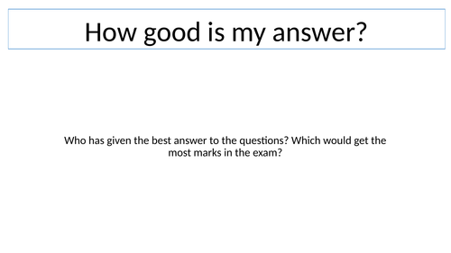 GCSE Physics Revision "How good is my answer"