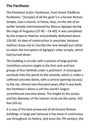The Parthenon Handout