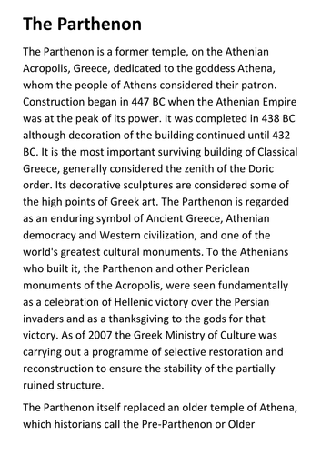 The Parthenon Handout
