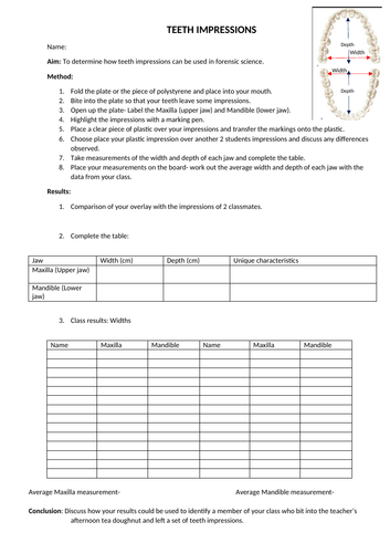 Forensic science- teeth impressions