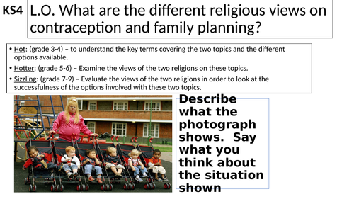 AQA GCSE RS/RE - Family and Relationships - Contraception and Family Planning