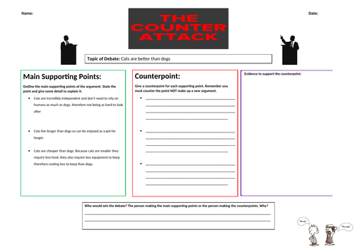 KS4 SEN - English - Speaking - Debates - Counterpoints