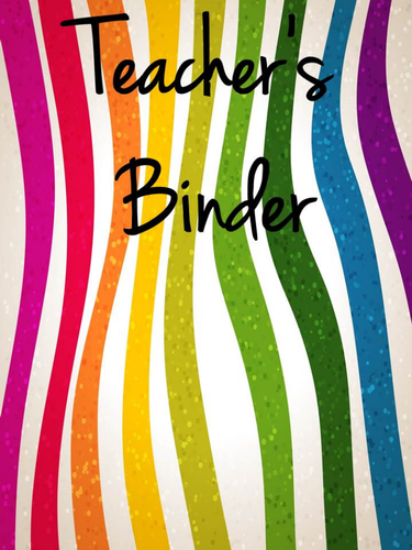 Teacher Binder (editable)
