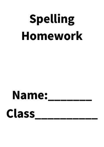 Spelling Homework and Test Booklet (12 weeks) Word Doc
