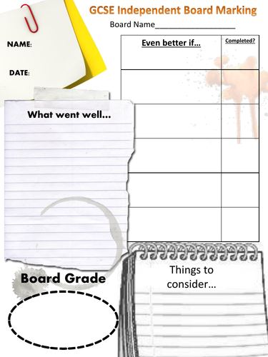 GCSE Art - Sketchbook or Board resource to aid with marking coursework