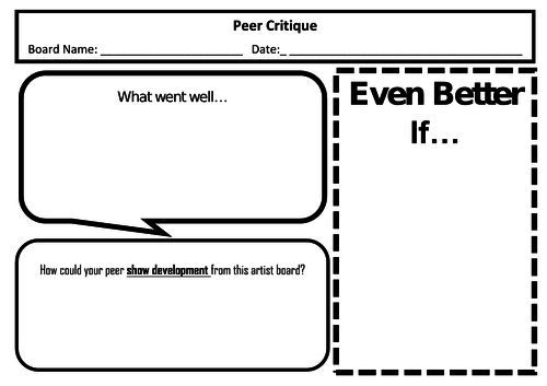 GCSE Peer Critique activity