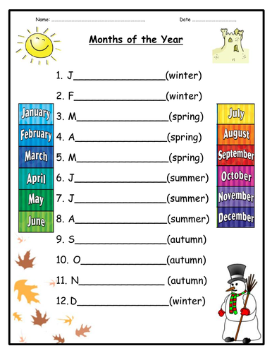 seasons and months 3 differentiated activity booklets teaching