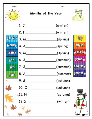 Seasons and Months - 3 differentiated activity booklets