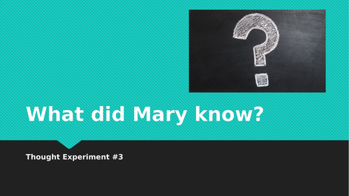Thought Experiment #3: What Does Mary Know?