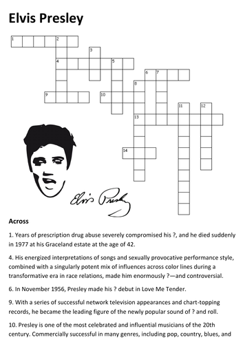 Elvis Presley Crossword