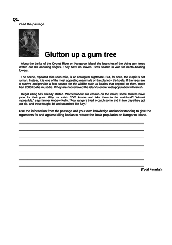 AQA GCSE: B18 Biodiversity and Ecosystems: Selection of Exam Questions