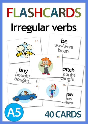 Irregular Verbs Flashcards | Printable ESL EFL Grammar Cards | Past Simple & Past Participle