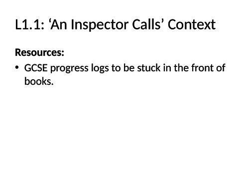 Introduction to An Inspector Calls
